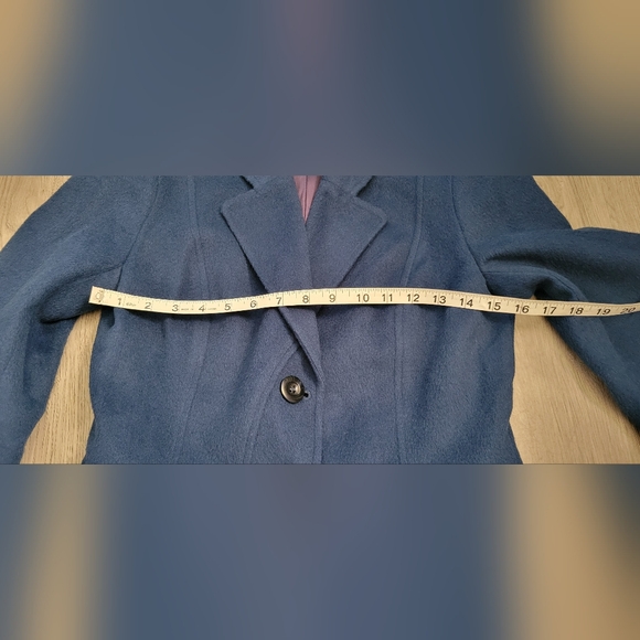 Peruvian Connection Baby Alpaca & Wool Blend Navy Blue & Purple Blazer, Women 4 - Picture 4 of 16